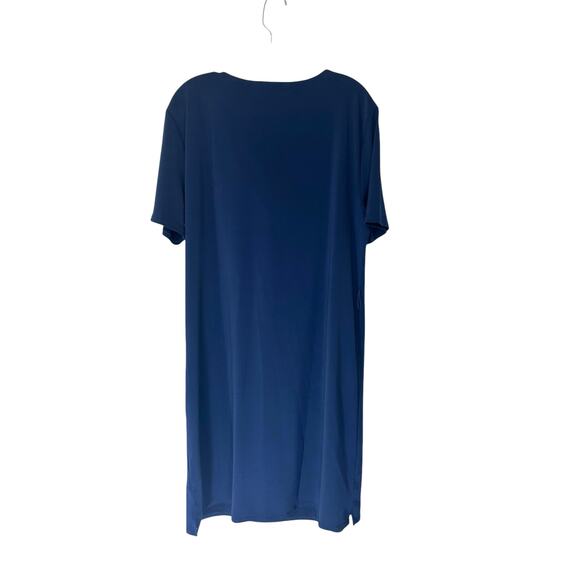 Brooke Shields Timeless Blue Cowl Neck Short Sleeve Office Work Dress Medium - Picture 8 of 11